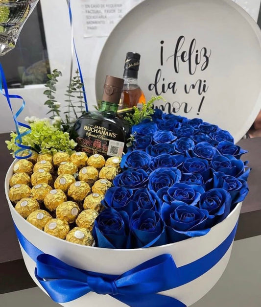 Blue Rose Hat Box